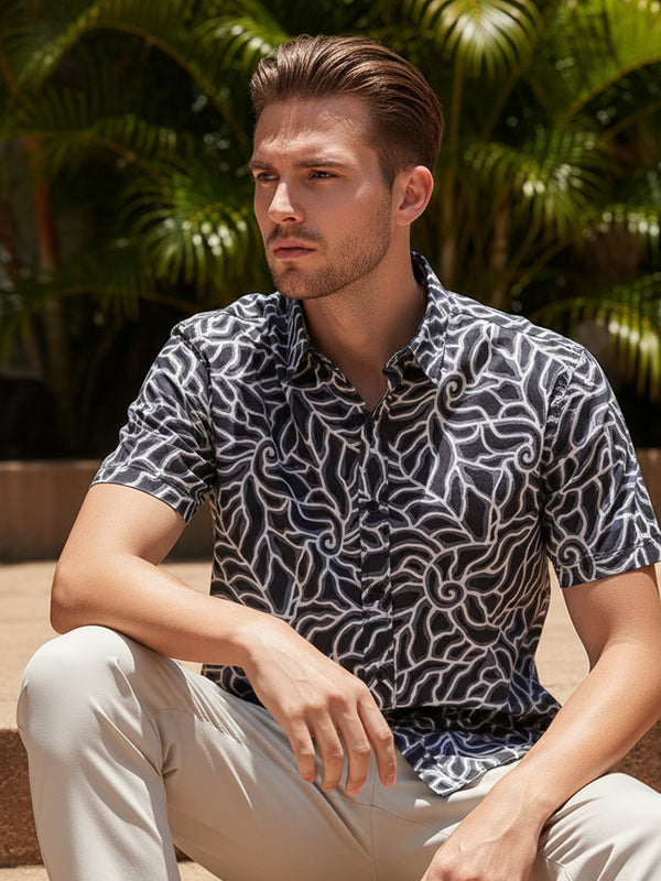 GAVYN R/FIT SHORT SLEEVE SHIRT (DARK GREY)